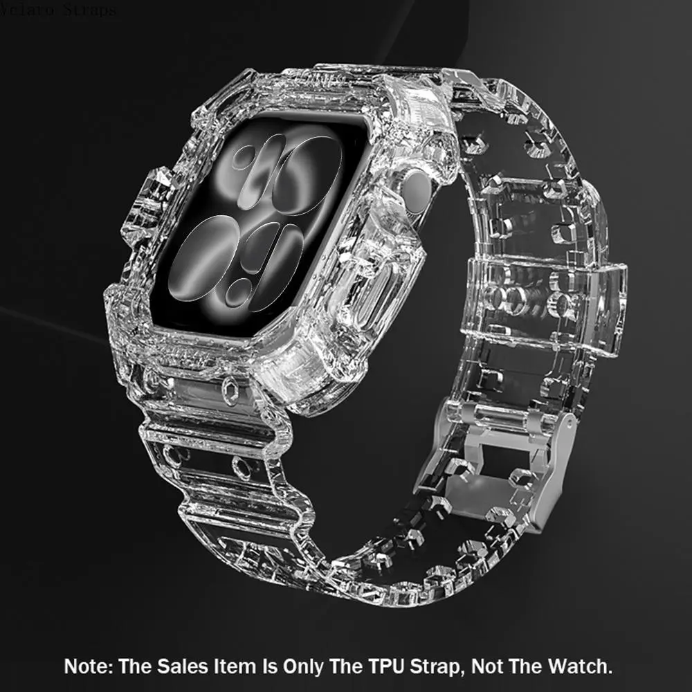 Unisex TPU 2-in-1 Smart Watch Case + Strap Set (38-45mm) - Funky, Romantic, Glamorous, Ethnic, Peppy Protective Cover Accessory for Everyday Wear, Watch Strap