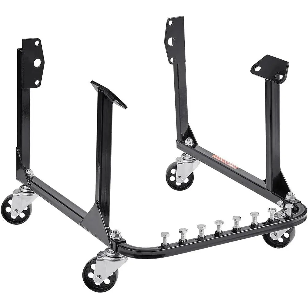 VEVOR Engine Stand, 750 lbs Load Capacity, Q235B High-Strength Corrosion-Resistant Powder-Coated Steel Holder, 4 Swivel 3-inch Casters, 4 Hook Positions, Suitable for BB-Chevy & GEN-1 SB-Chevy Engines for Harsh Environments