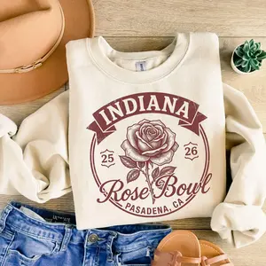 Indiana Rose Bowl Sweatshirt 2025 2026, Vintage Rose Football Design Shirt, Pasadena California Graphic Tee, Hoosiers Football Fan Gift