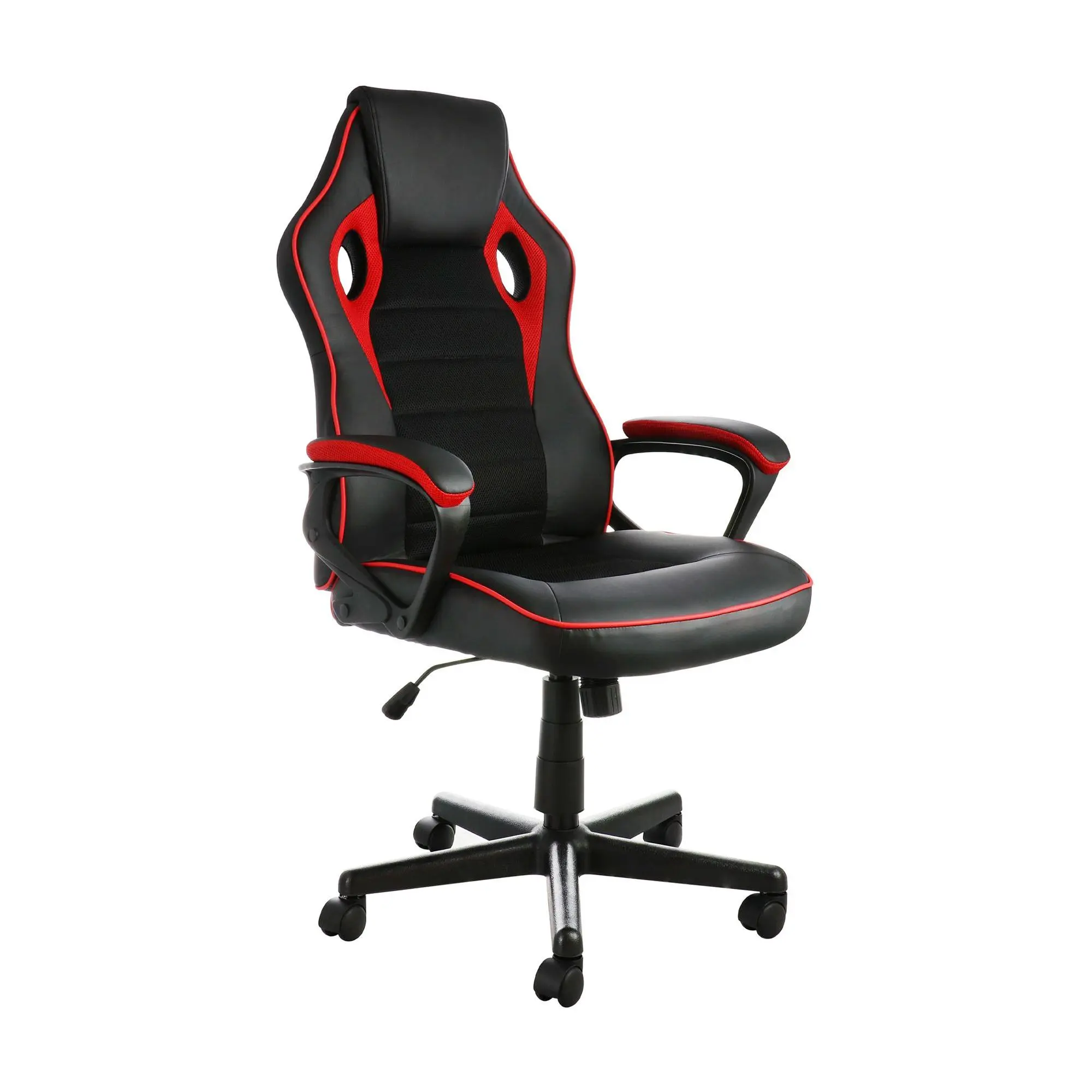 Elama Adjustable Faux Leather Gaming Chair -Black/Red