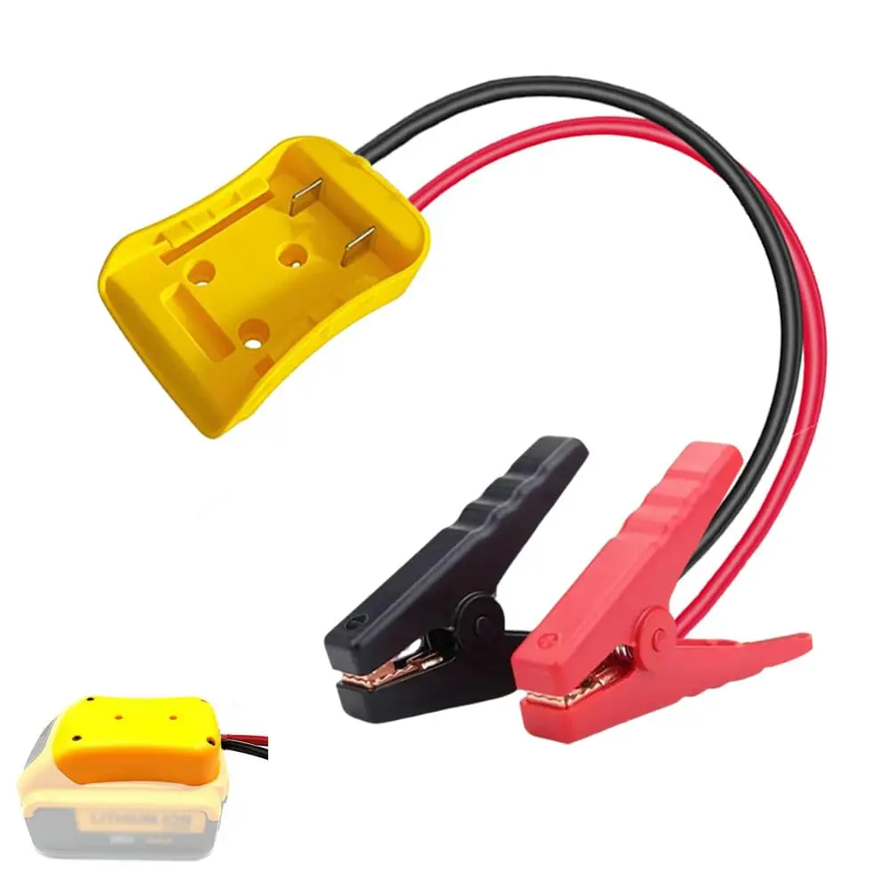 8AWG Compact Portable Jumper Cables with 20V Battery Adapter, 1.3ft Automotive Booster Cables for Cars, Vehicle Jump Start & Battery Repair Tools