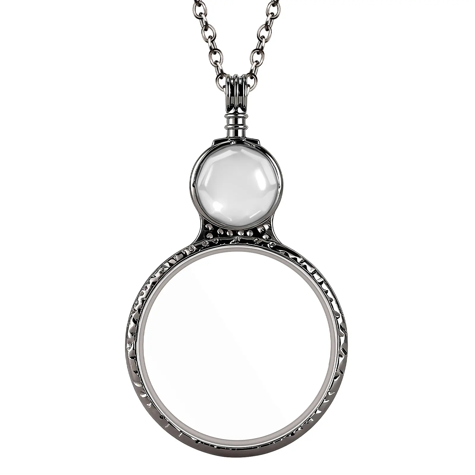 Magnifying Glass Necklace for Women, Portable Magnifying Glass, 10X Magnifying Monocle Necklace Pendant Vintage Reading Magnifier Lens