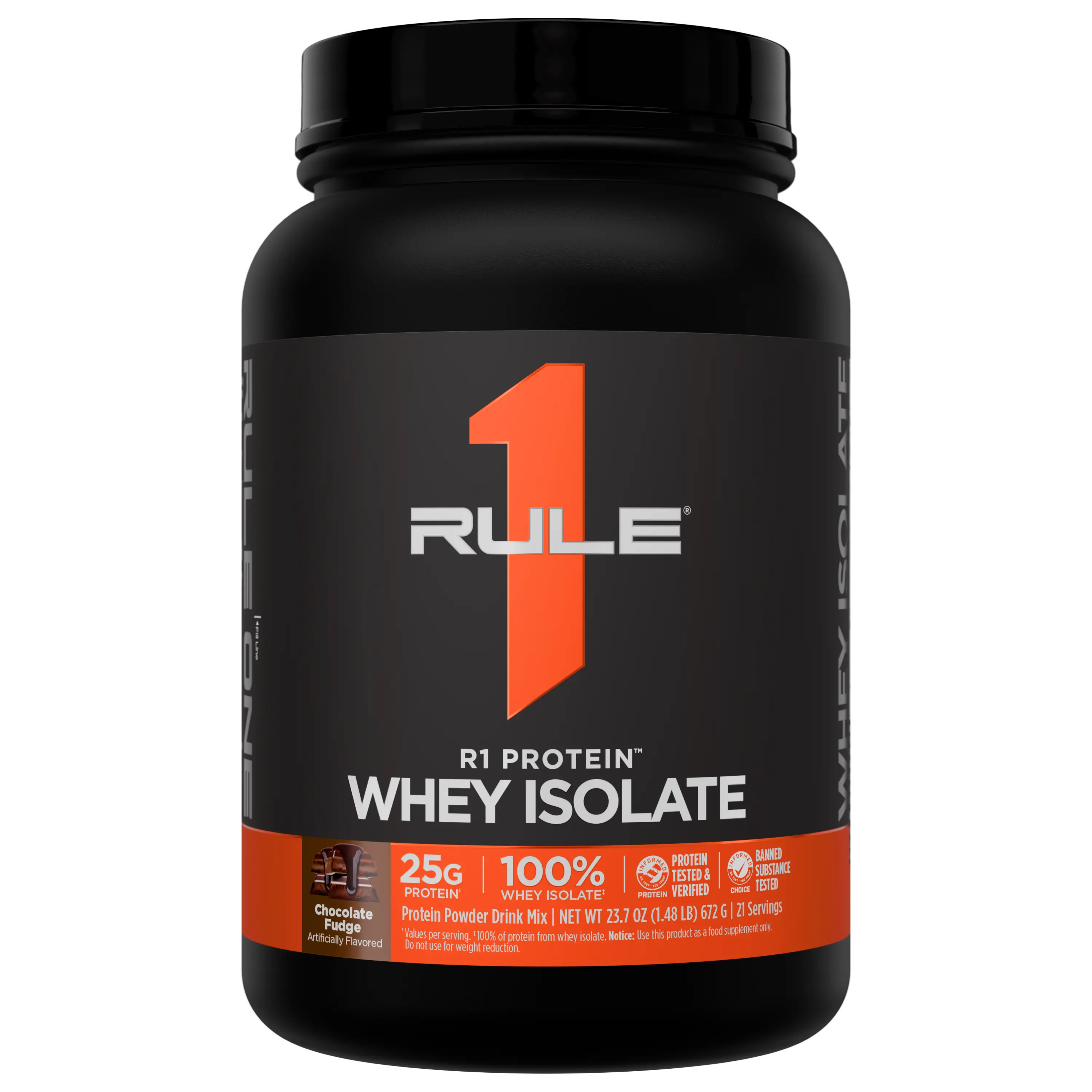 Rule 1 R1 Protein Whey Isolate – 25g Protein & 6g BCAA from Pure Isolated & Hydrolyzed Whey Sources for Muscle Recovery, Workout Support, & Fitness Nutrition, Made in the USA