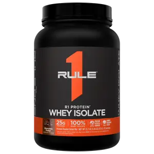 Rule 1 R1 Protein Whey Isolate – 25g Protein & 6g BCAA from Pure Isolated & Hydrolyzed Whey Sources for Muscle Recovery, Workout Support, & Fitness Nutrition, Made in the USA
