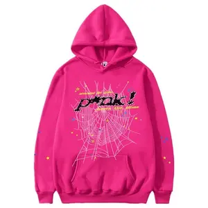 Y2K Hip Hop Spider Hoodie Men ,Stylish Spider Pattern Pullover With Pockets