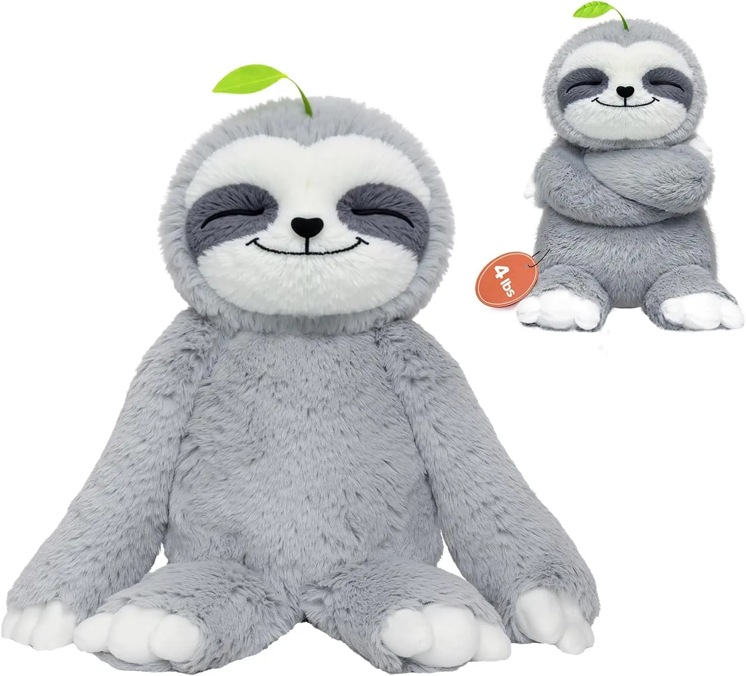 Weighted Stuffed Animals Sloth Plush, Heatable Coolable, 4 lb, 20in