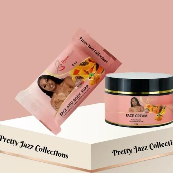 Peau Noire Glow 2-Piece Body Care Set - Gentle Exfoliator, Deeply Hydrating Moisturizer, Lightweight Acne-Supportive Skin Restore Formula, Cream