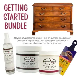 Rethunk Junk Getting Started Furniture Paint Bundle - Complete Set for Easy DIY Revamp with Wooster Shortcut Brush & Manufacturer Warranty Included Satin Finish for Wood Projects
