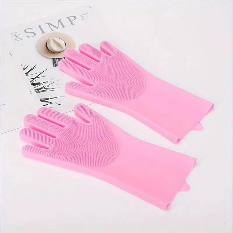 Summer Pet Bath Massage Silicone Paw Glove Paws Cleaner, 1 Pair Dogs, Cats & Kittens Bath Shampoo Brush with High-density Teeth, Pet Grooming Gloves, Pet Supplies, Dog Grooming