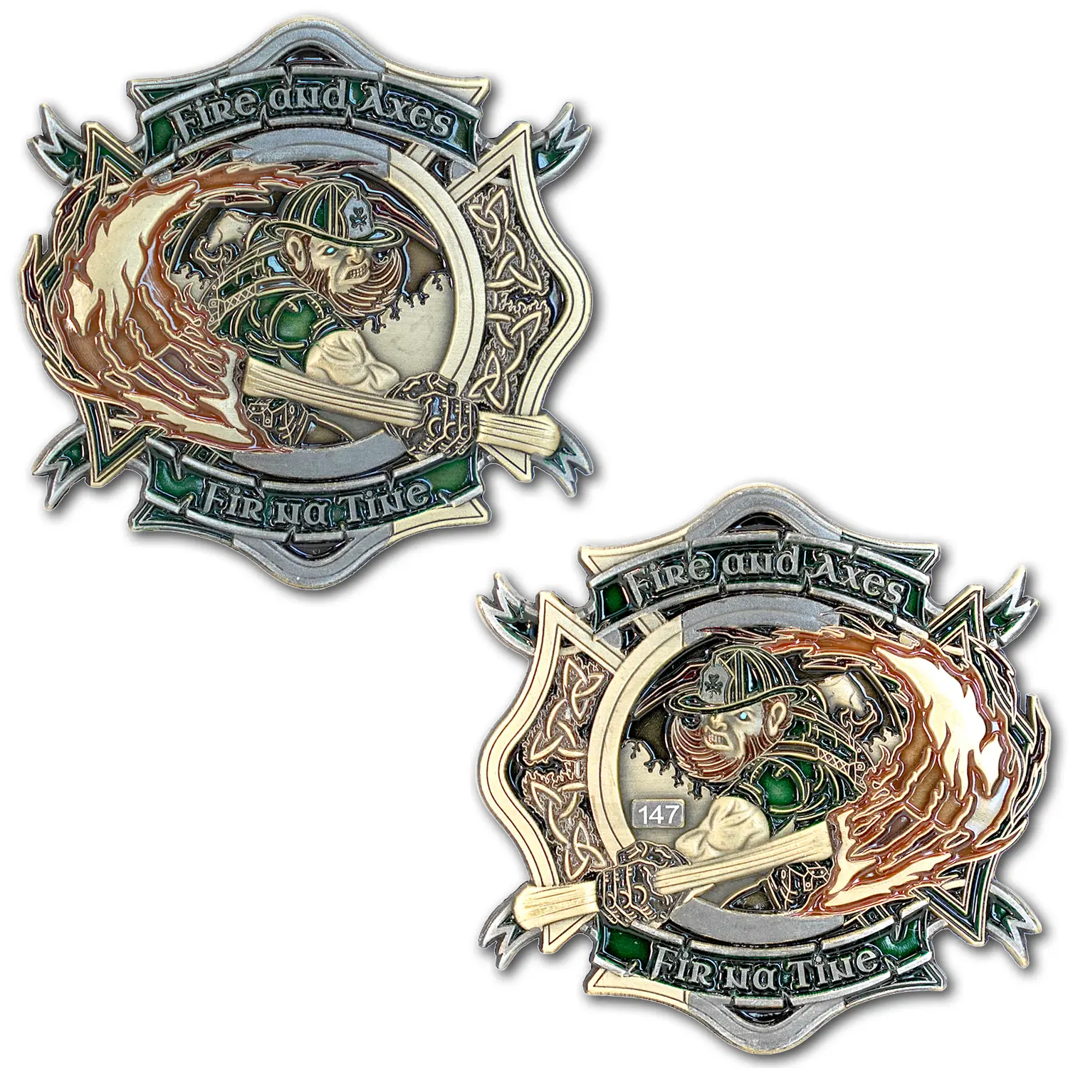 Fir Na Tine Men Of Fire Celtic Irish Firefighter Collectible Challenge Coin Charm