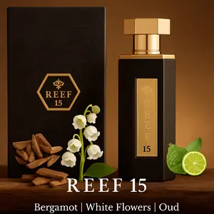Reef 15 Luxury Men's Perfume – Eau de Parfum 100ml | Bergamot, White Flowers & Oud Notes | Deep & Fresh Long-Lasting Fragrance | Signature Arabic Scent for Men by Reef Perfumes