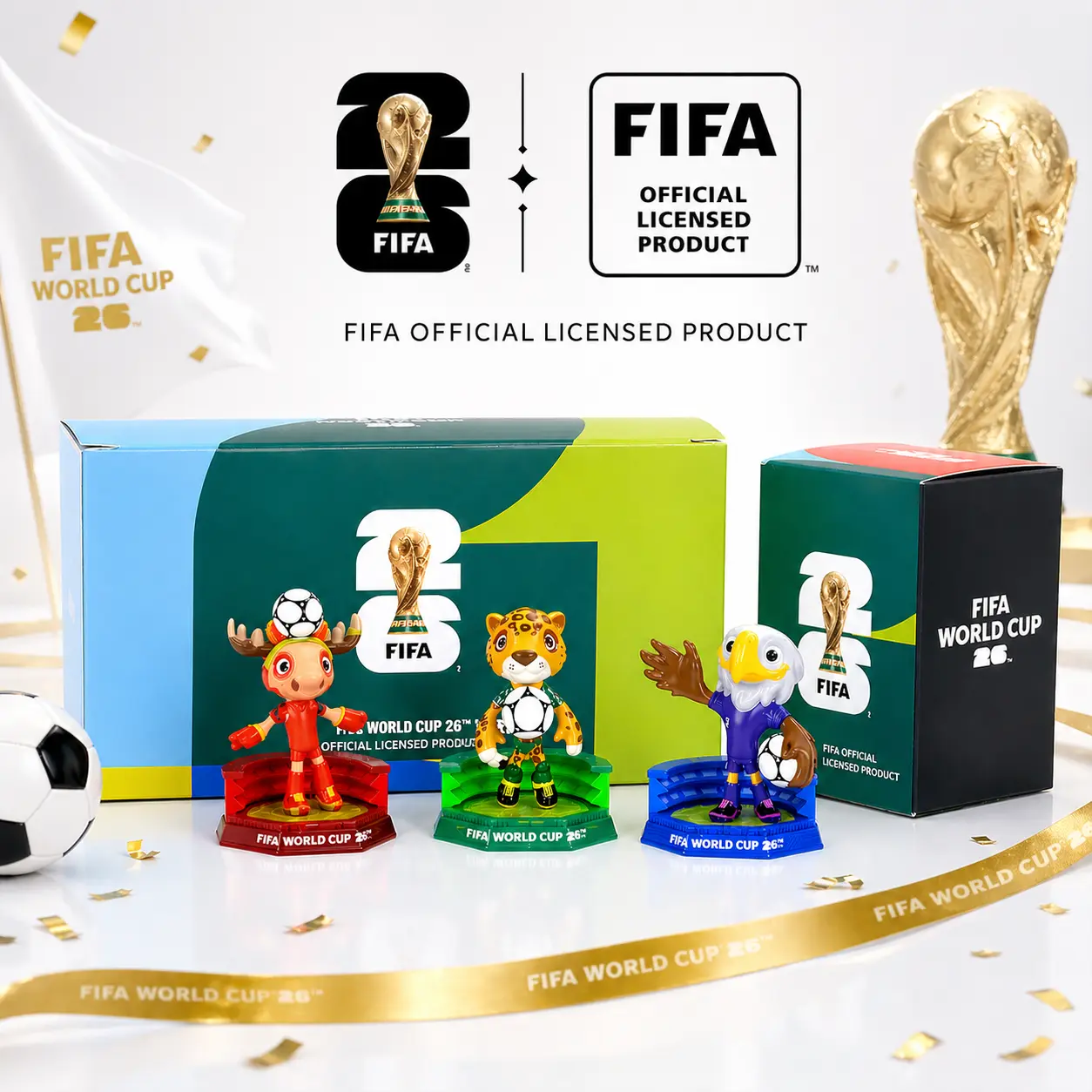 Official 2026 World Cup Mascot Figurine – 9cm FWC26 Limited Collectible Souvenir, Perfect Gift for Soccer Fans & Collectors