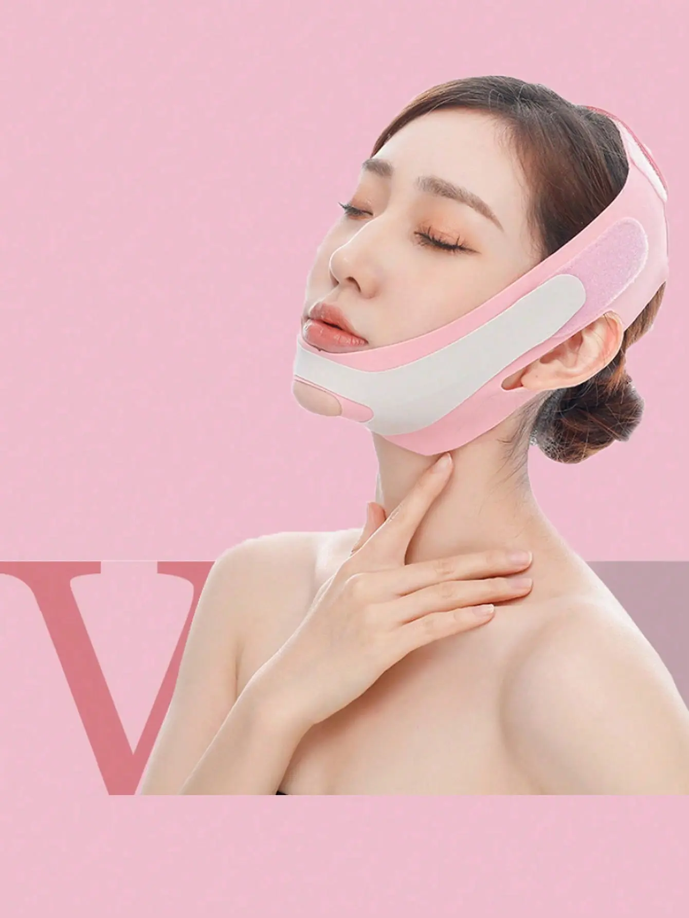 1PCS Summer V Line Face Lifting Strap, Neck Lift Jaw Tightening Exerciser, Face Lift Tape Remover, Jaw Line Sculptor Eliminator, Mask Shaper for Jawline, Chin Strap for Sleeping, Double Chin Reducer for Women