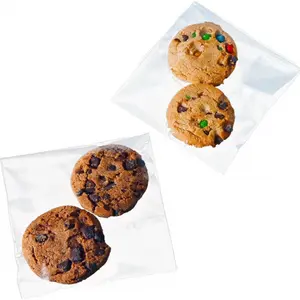 4x6in 200 Pcs Cookie Bags, Clear Self Sealing Cellophane Bag for Cookie Packaging. Gift Giving Plastic Self Adhesive Wrappers, Resealable Party Favors Candy Snack Bag