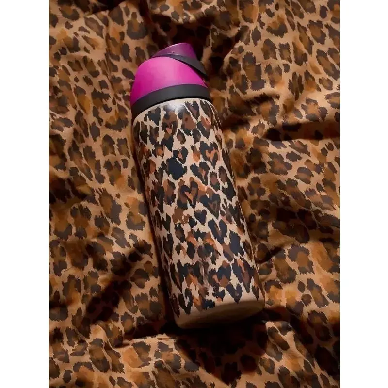 [NEW]Limited Wild at Heart 32oz FreeSip - Stylish LeopardPrintStainless Steel Water Bottle with Straw Lid