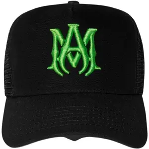 AMIRI MA Logo Trucker Hat Cap Black/Green