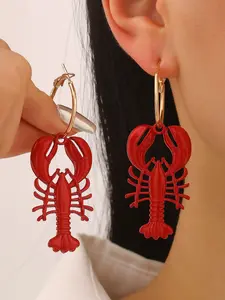 Crayfish Lobster Earrings, Summer Vacation Style Jewelry, Bold Beach Ocean Creature Earrings, Perfect for Holiday Wear