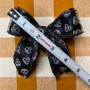 Spooky Skeleton Medium Handmade Halloween Hair Bow