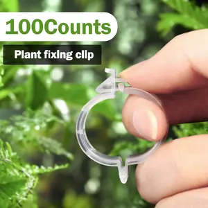 100 Counts Plant Support Clips, Adjustable Stem Clamps for Climbing Plants – Reusable Plastic Supports for Vertical Growth & Airflow