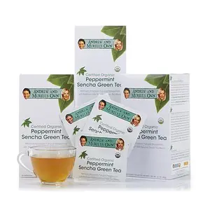Andrew Lessman Certified Organic Peppermint Sencha Green Tea - 90 Sachets