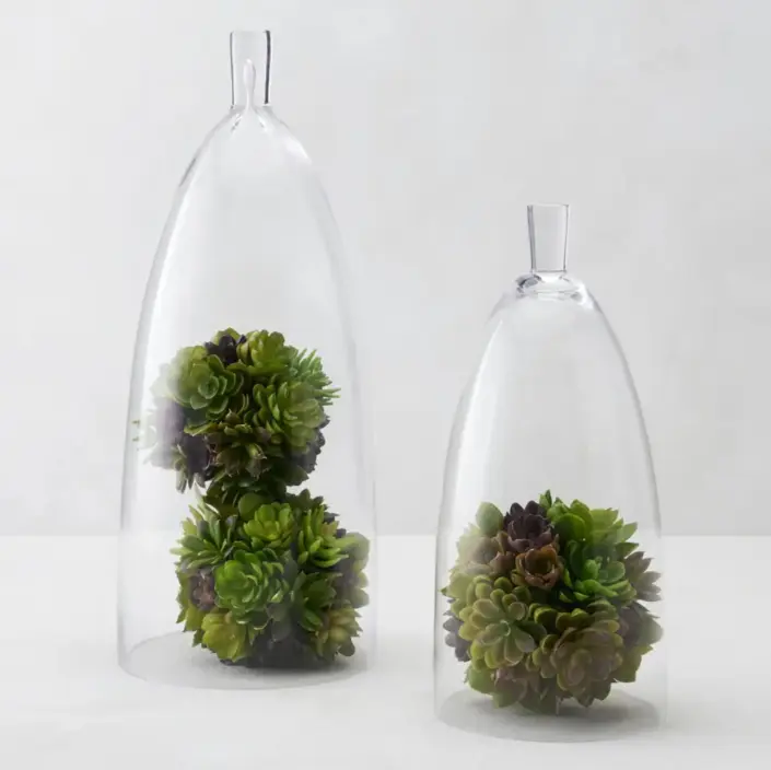 Z Gallerie Jules Mouthblown Glass Cloche - Exclusive Transparent Fengshui Ornament, Decorative Flower Vessel, Bell-Shaped Glass Vase, Easy-to-Clean House Decor (Large:8"w x8"d x21"h, Small:6.5"w x6.5"d x15"h) for Plants