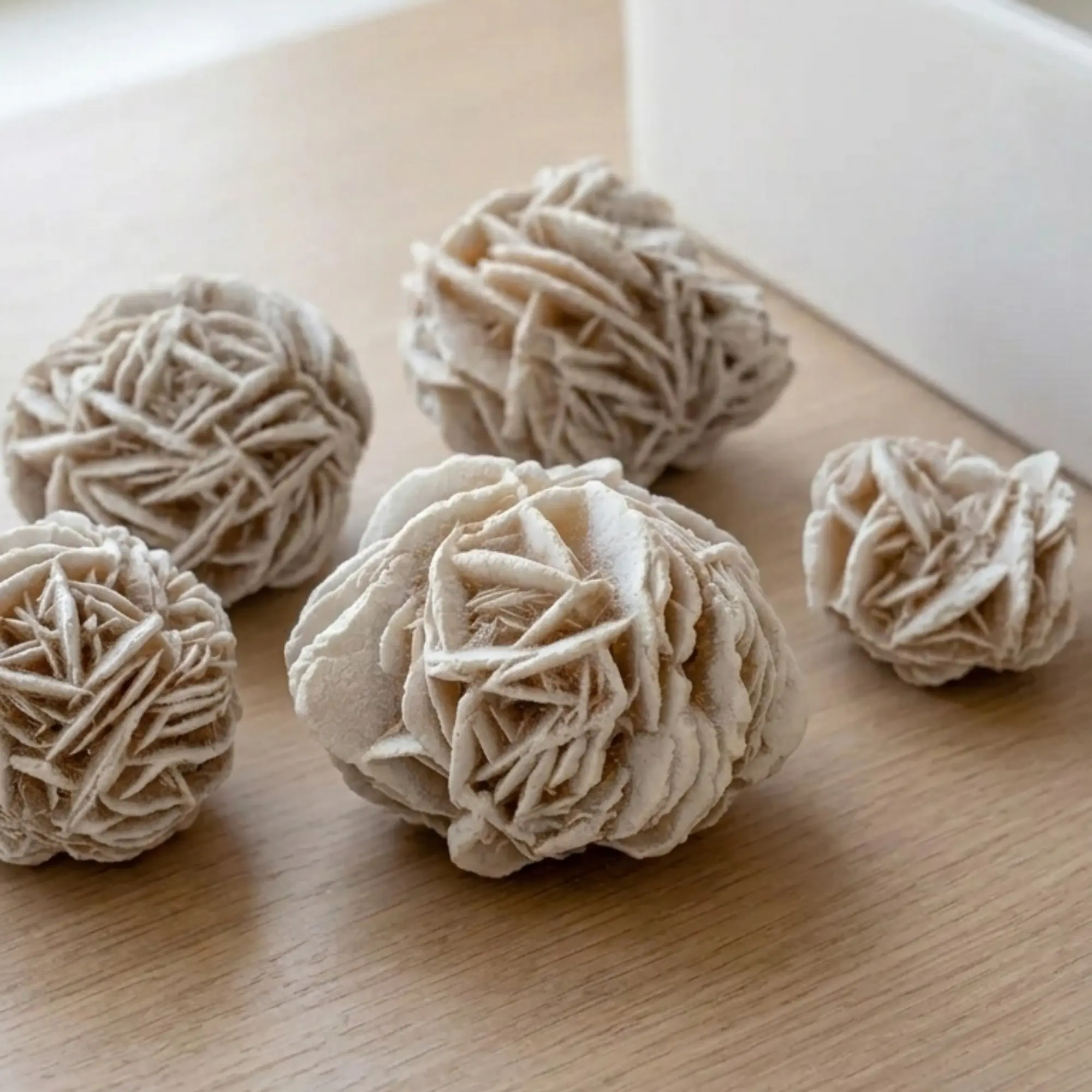 New Moon Beginnings Raw Desert Rose Selenite Stone - Natural Mineral with Rich Green Color and Simple Design