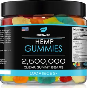 Hemp Gummies - 100% Natural and Tasty Fruit Flavors - 100ct