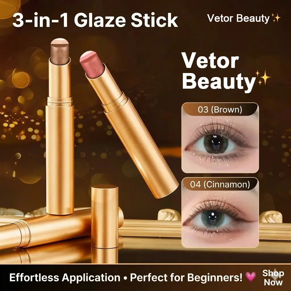 Buy 1 get 3 free --3 Color Eyeshadow Stick,New Long Lasting & Waterproof Creamy Eye Shadow,Portable Glitter shadow for Women,Smudge-Proof Long Lasting,Shimmer shadow for Day and Night (Fine Shimmer Brownish Orange)