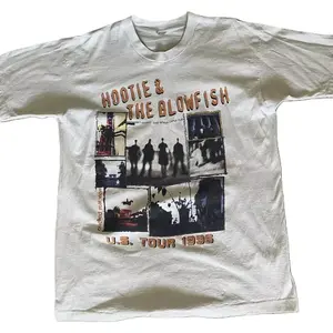 Hootie and The Blowfish US tour Vintage Men's T-shirt Casual Cotton Fabric Menswear Crewneck Top