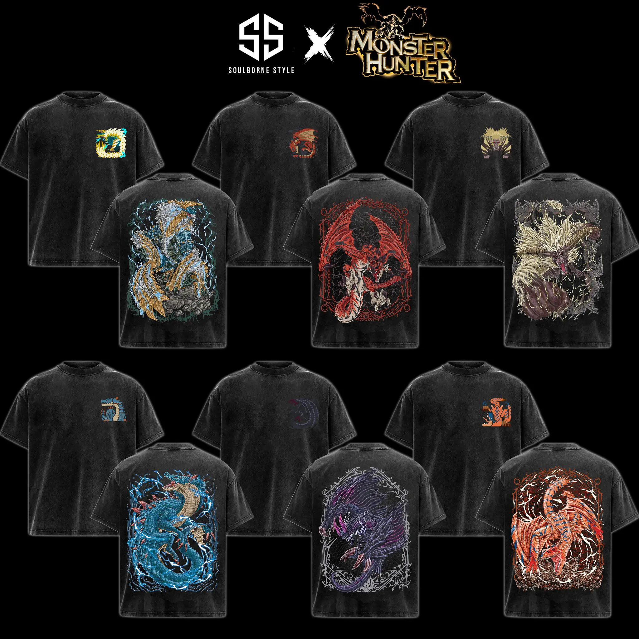[Soulsborne Style Collection] Vintage Edition Monster Hunter Wilds Unisex Comfort Colors T-shirt, Action RPG Gaming Apparel, Game Shirt, Video Game Clothes, Boy Merch, Gift For Him, Gift For Her, Cotton Crewneck Top Clothes Streetwear