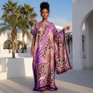 MOO MOO Women’s printed long dress and scarf set; Bohemian casual shawl dress with scarf; relaxed loose beachwear; soft and comfortable; suitable for all seasons; a must-have for seaside vacations. Matching Outfit