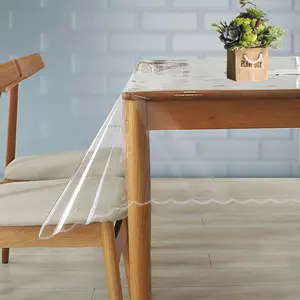Clear Table Clothes Rectangular 0.38 MM Thick Easy to 60x104 Inch 100% Waterproof Oil Table Protector for Dining Room