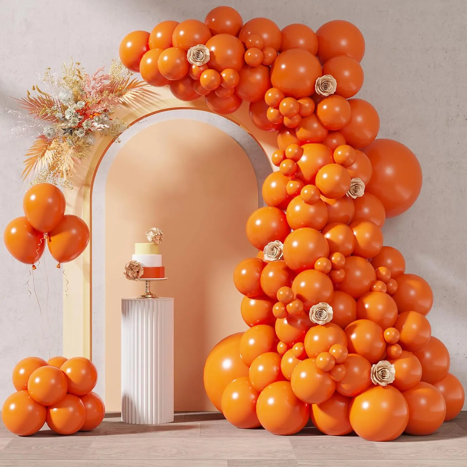 145pcs Orange Balloons Different Sizes 18 12 10 5 Inches for Garland Arch, Premium Orange Latex Balloons for Birthday Wedding Shower Bridal Shower Party Decorations