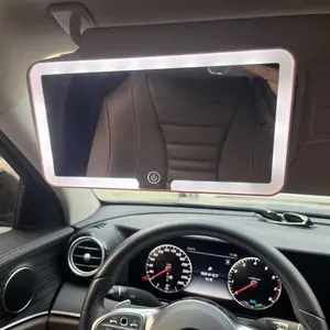 Car Sun Visor LED Vanity Mirror - Rechargeable HD Mirror, Touch Screen Adjustable Brightness for Women (Car Stuff)