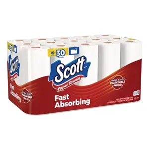 Choose-A-Sheet Kitchen Roll Paper Towels, Double Roll, 1-Ply, 7.31 x 11, White, 108 Sheets/Roll, 15 Rolls/PK, 2 Packs/Carton