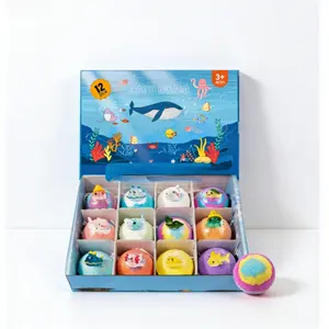 12Pcs Ocean Theme Bath Bombs with Surprise Toys Inside, Gentle & Moisturizing for Relaxing Bath