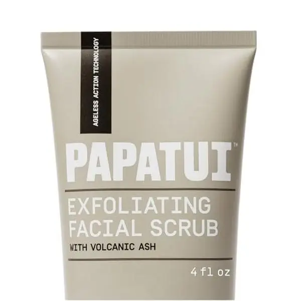 PAPATUI by Dwayne Johnson Men's Face Exfoliating Scrub, Unscented Facial Cleanser, Smooths Skin Texture, Fine Lines & Wrinkles, with Peptides, Volcanic Ash, Niacinamide & Hyaluronic Acid, 4 oz