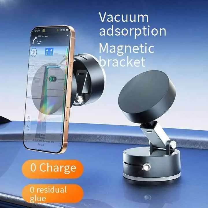 Vacuum Suction Cup One-key Release Car Phone Holder Mount 360 Rotation Magnetic Car Holder Cell Phone Holder for Car Dashboard Smartphone Smartphone