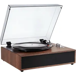 VEVOR Vinyl Record Player with Built-in 2 Premium Stereo Speakers, 3-Speed, Belt Driven Turntable Player Support 33/45/78 RPM Bluetooth Aux in RCA Output, for 7/10 /12 in Vinyl Records