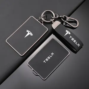 Tpu Leather Car NFC Key Case Shell Cover Fob for Tesla Model 3 Model S Model X Model Y, Keyless Protector Holder, Auto Accessories