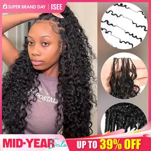 [NEW ARRIVAL] ISEE HAIR Crochet Human Hair Natural Black & Highlight Burmese Curly Designed for Miracle Knots Pre Separated 50g/Pack Knotless Boho Braids Vacation Hair Plush Texture Time Saving Wear Summer Braids #SummerWins #DealsForYouDays