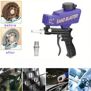 Sand Blaster 90-150 PSI Portable Sandblasting Gun Adjustable Gravity Feed Mini Air Blaster for Rust Removal Ideal for DIY Auto Repairs Removing Paint Rust from Metal and Wood Surfaces 600cc 18 Ounces