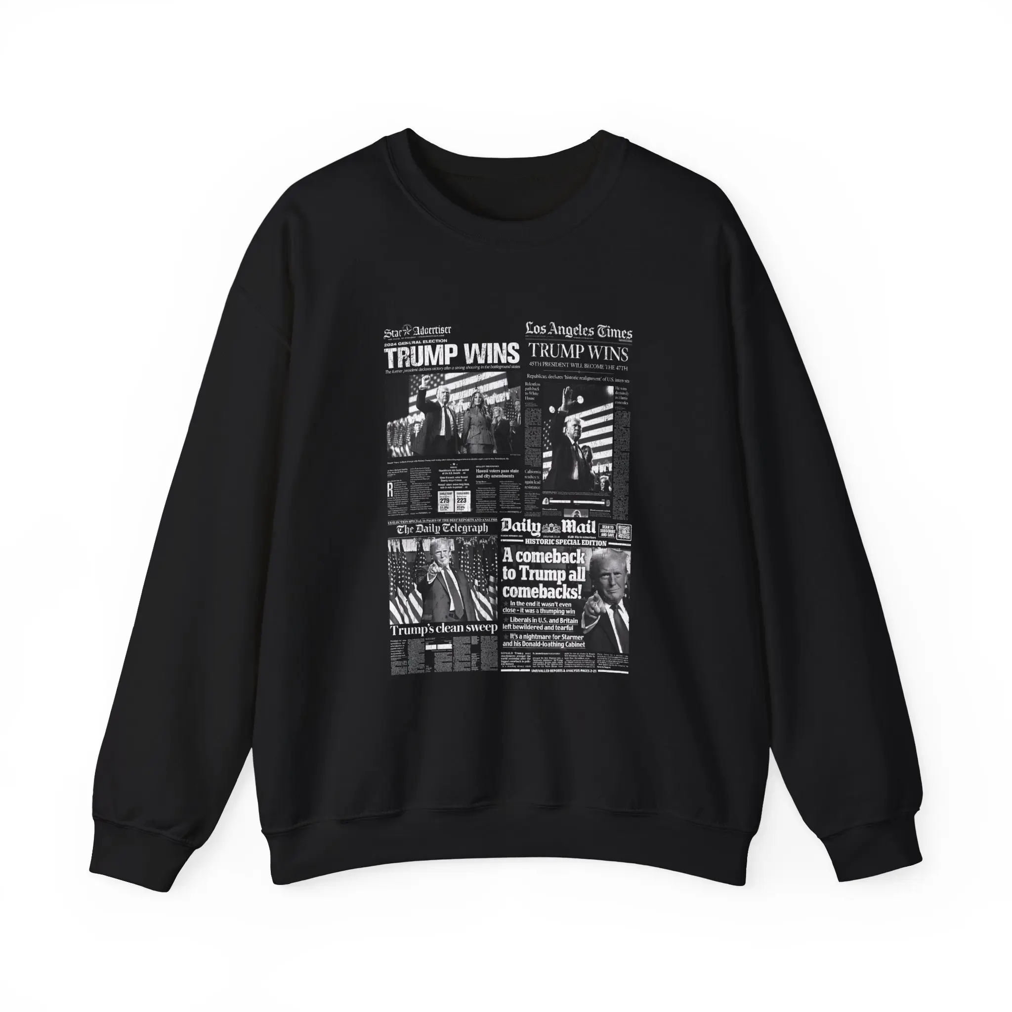 MAGA Donald Trump Wins 2024 Sweatshirt, Political Protest Activist Apparel, Unisex Crewneck Jumper, Conservative Clothing Gift, Patriotic