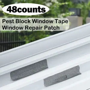 48 Counts Window Weep Hole Screen Patch, quick to use without complex steps,saves cost by avoiding full screen replacement