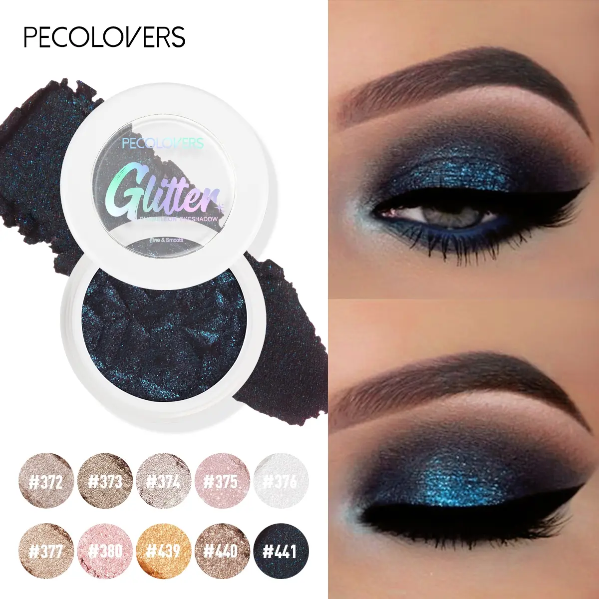 1Pc Moist Eyeshadow - Lightweight Texture, Natural Finish For Everyday Makeup, Beige And Rose, Eye Cosmetic, Glitter Duochrome Eyeshadow