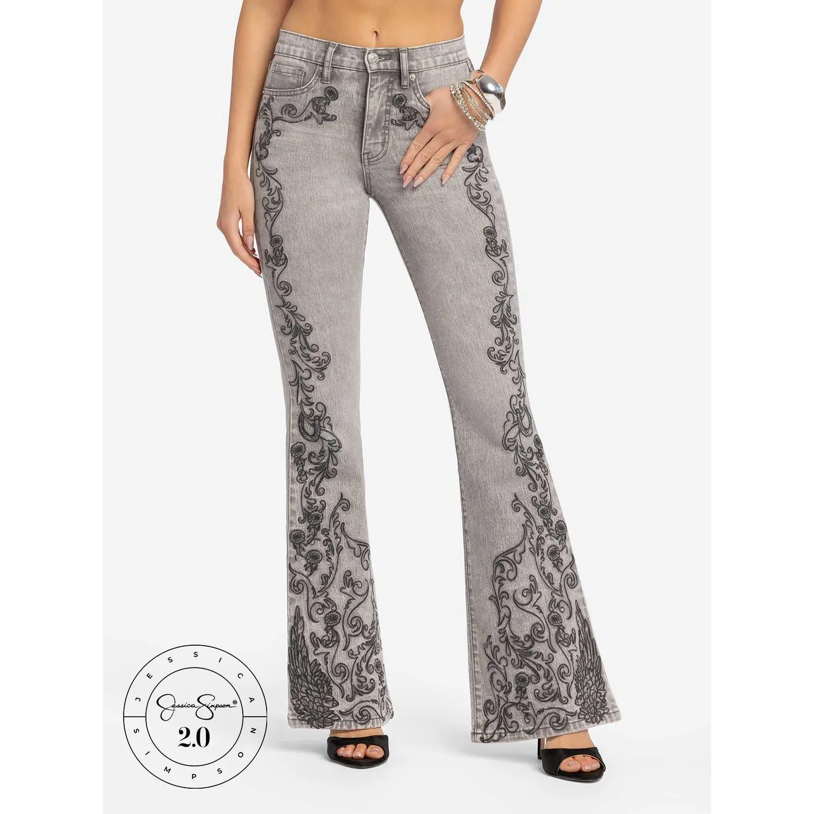 Jessica Simpson 2.0 Stevie Flare Jeans in Grey