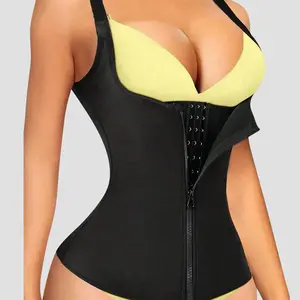 Women's Sports Waist Trainer with Zipper, Adjustable Shoulder Straps, Body Shaper Tank Top, Abdominal Control Belt, Yoga Running Girdle, Waist Training, Shapewear, Basic, Body Corset