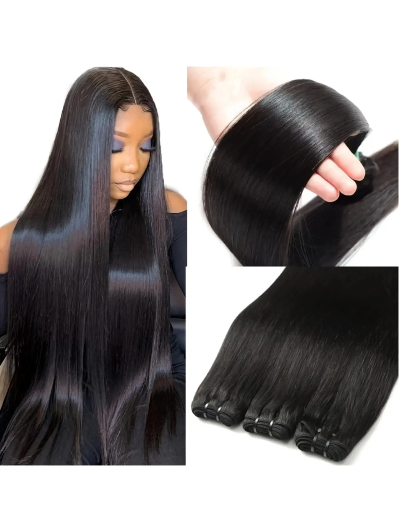 Straight Raw Hair Bundles Human Hair 12-30 Inch Unprocessed Brazilian Remy Virgin Straight Quick Weave 1-4 Bundles Human Hair Extensions Natural Black