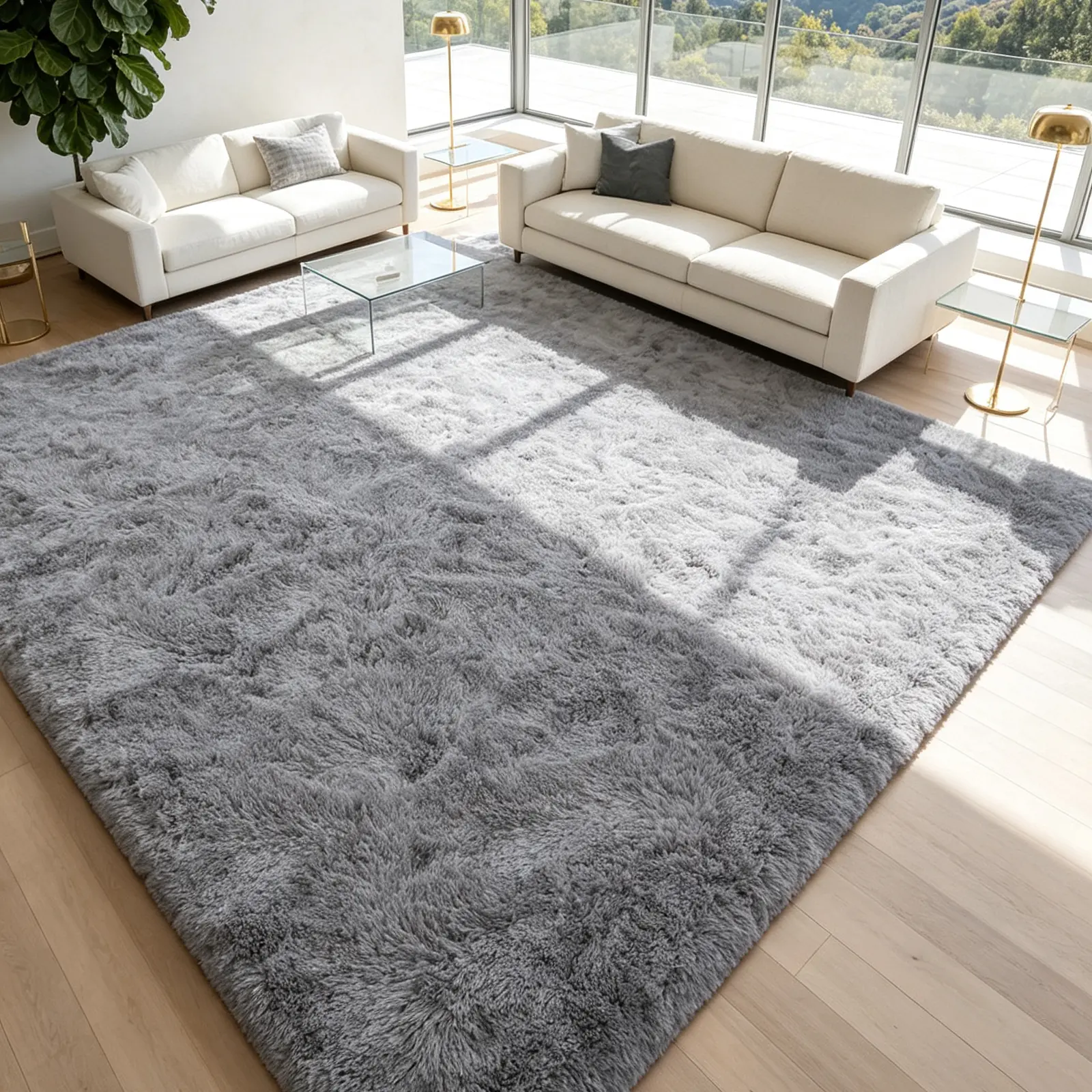 Cozy Shaggy Long Fur Rug, Thick Plush Fluffy Carpet, Non-Slip Soft Floor Mat for Modern Home Decor