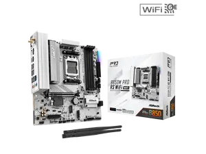 ASRock B850M Pro RS WiFi White Micro ATX Motherboard